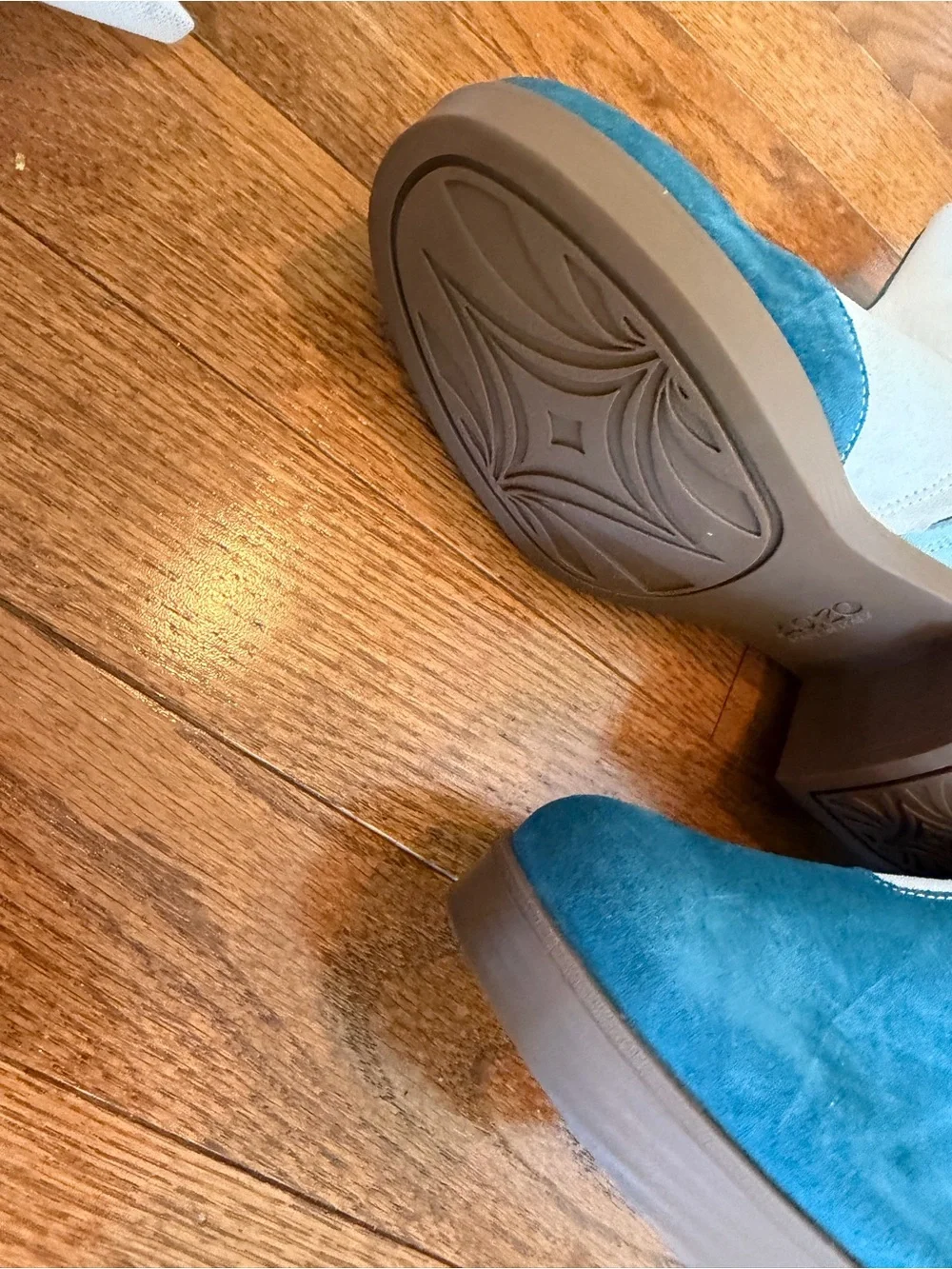 Lazo Suede Colorblock Ankle Boots in Shades of Blue